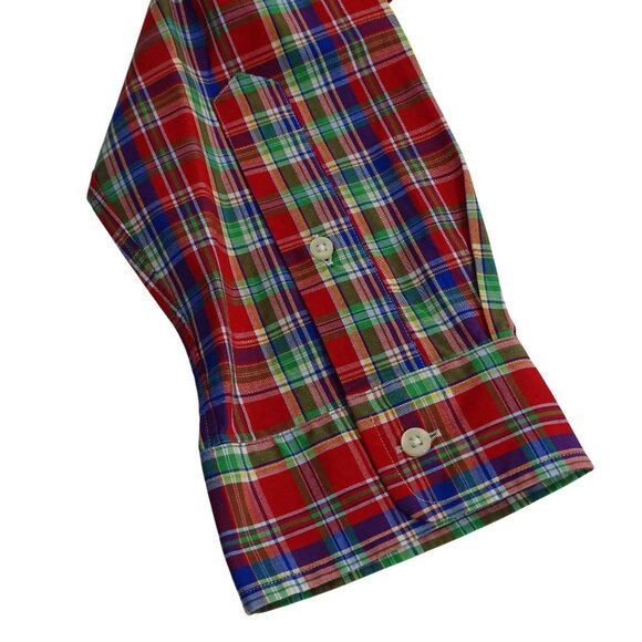 Polo Ralph Lauren Men Classic Fit Red Plaid Button Down Shirt XL 17.5 Christmas - Picture 4 of 13